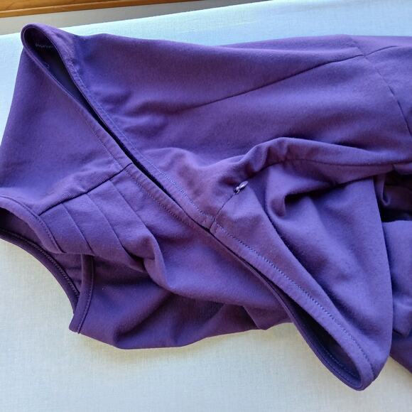 Yathon Purple One Shoulder Wrap Tie Dress XL jersey knit comfy cocktail midi - Picture 7 of 15
